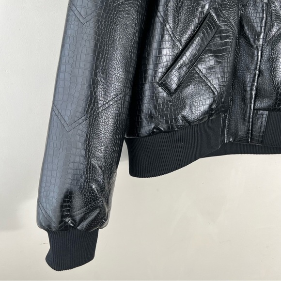 Revolve Superdown Black x bridget katrina oversized jacket SZ Large Faux Leather - Picture 11 of 15